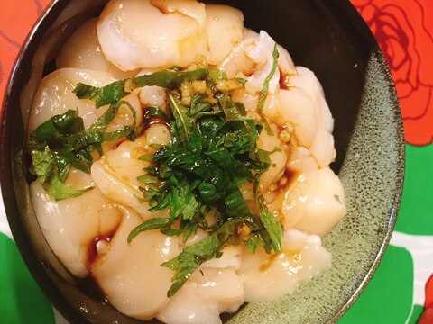 しそ香るしょうが甘酢漬け（ガリ）ホタテ丼